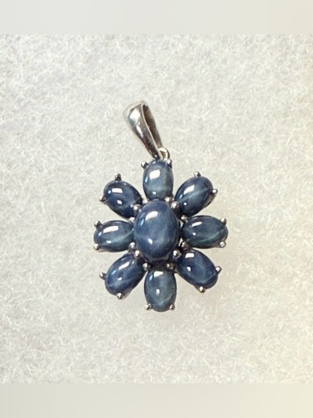 Sterling Silver Blue Flower/Star Pendant